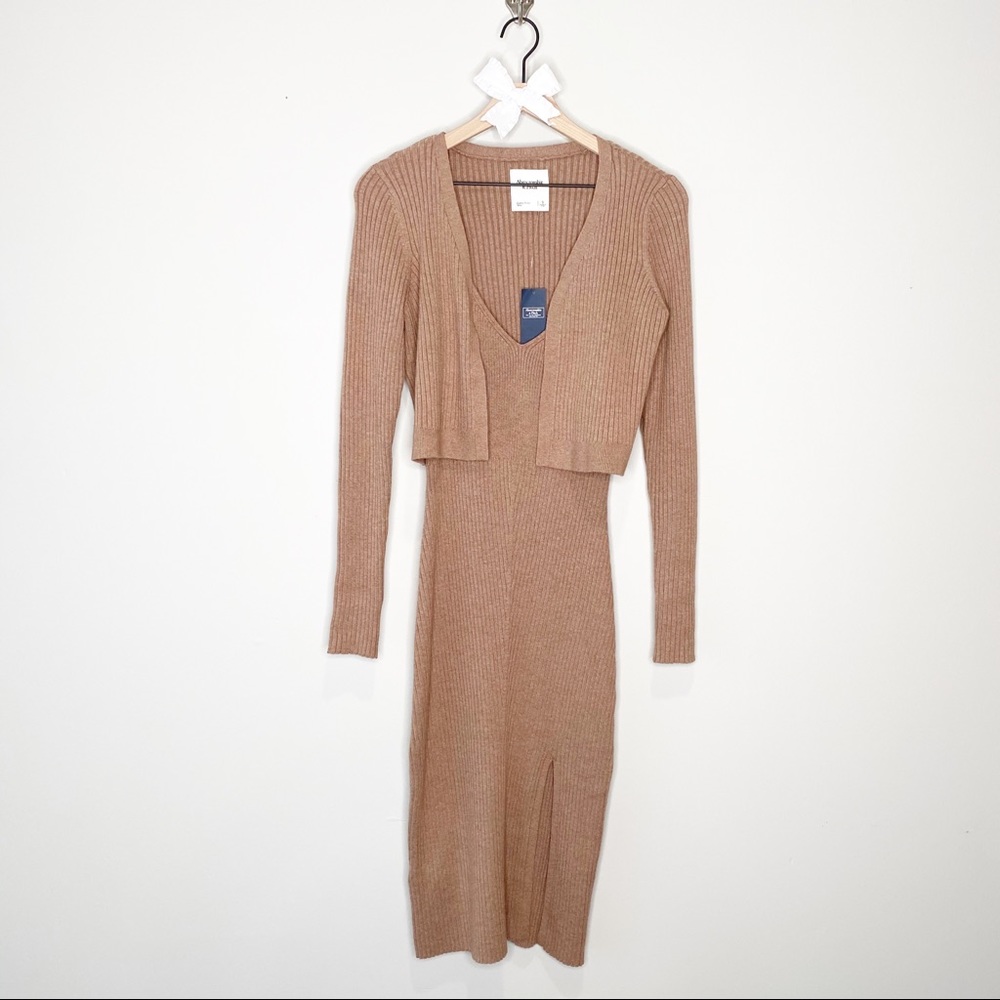 NWT Abercrombie Midi Sweater Dress & Cardigan Set - Picture 4 of 12